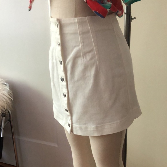 T by Alexander Wang white denim mini skirt sz 25 - Picture 2 of 7
